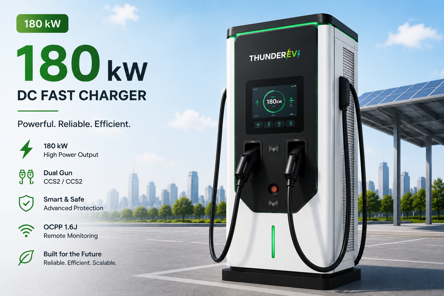 180 kW DC fast EV charger for malls, hotels and workplaces — Thunder EV Charging Hub