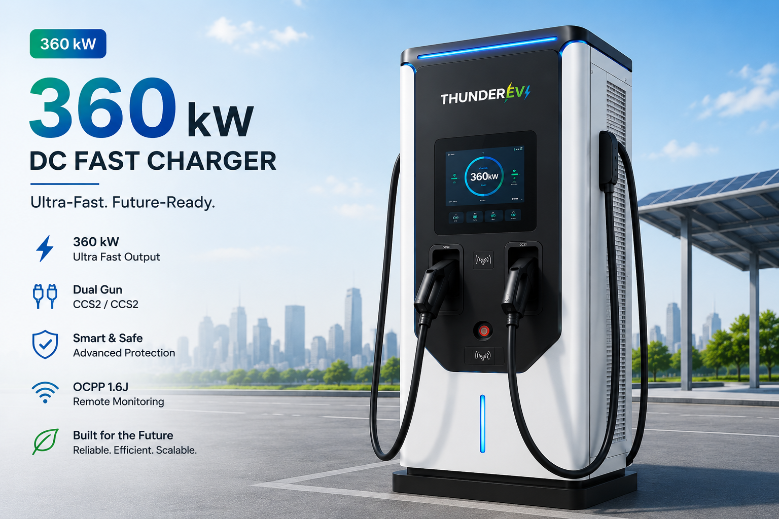 360 kW ultra-fast DC EV charger for commercial charging stations — Thunder EV Charging Hub